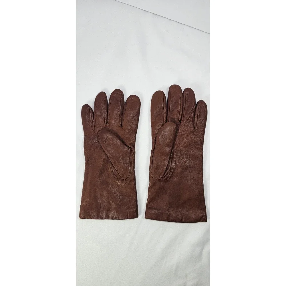 Preston And York‎ Dark Red Women's Leather Gloves With Cashmere Lining Size 8